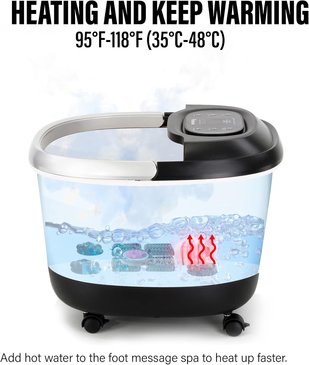 Luxury All in One Foot Spa - Motorized and Heated Foot Spa - Enjoy The Same Pedicure Foot Spa at Home Heat, Bubble Jets, Pedicure Stone, Motorized Massage Roller to Relieve Feet Stress