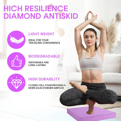 Exercise Balance Pad，Balance Foam Mat for Physical Therapy Equipment & Strength Stability Training, Slip Resistant Foam Mat for Yoga, Pilates, Meditation，Gardening knee pads