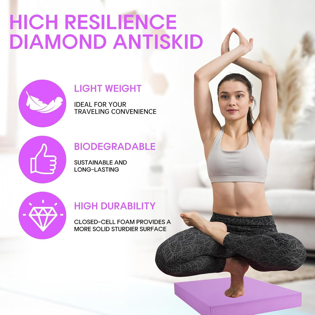 Exercise Balance Pad，Balance Foam Mat for Physical Therapy Equipment & Strength Stability Training, Slip Resistant Foam Mat for Yoga, Pilates, Meditation，Gardening knee pads