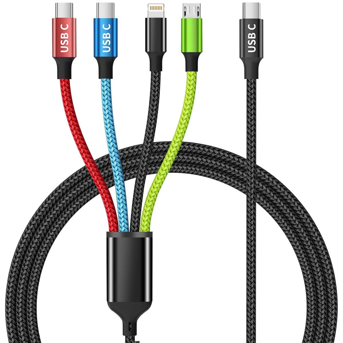 4 in 1 Multi Charging Cable, 5FT Charging Cords for Multiple Devices