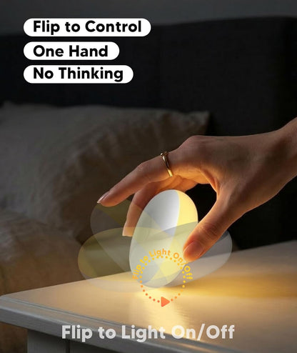 Baby Night Light for Nursery, 1800K Amber No Blue Light for Breastfeeding & Diaper Changes, Dimmable Silicone Egg Lamp with Flip Control, Brightness Memory, Child Lock, USB-C Rechargeable Nightlight