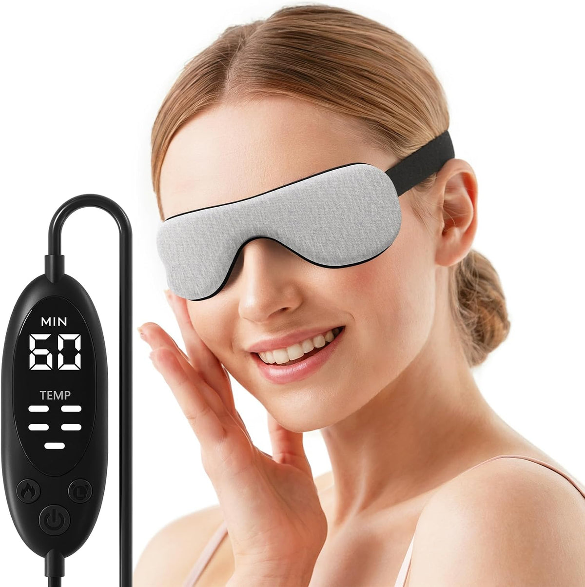 Heated Eye Mask – Warm Compress for Dry Eyes, USB Electric Heating Pad for Stye & Chalazion Eye Treatment, Eye Sleep Mask for Dark Circles and Puffiness Relief, FSA Eligible (Pink)