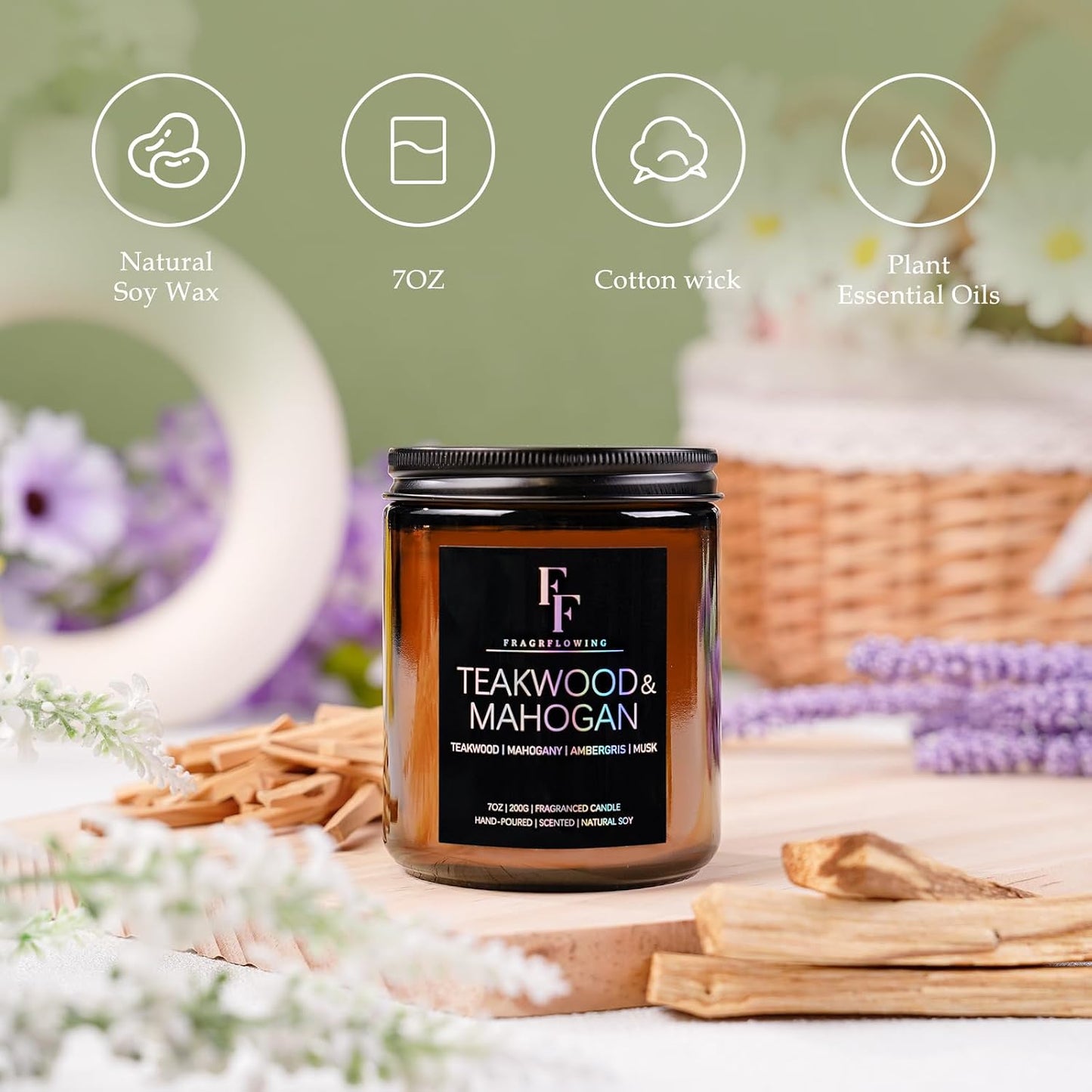 Scented Candles for Home Scented Aromatherapy Candles, 4 Pack 28 Oz Soy Wax Candle Gift Set Valentine's Day Gift for Women Men (Lavender/Vanilla//Sandalwood Rose/Moroccan Amber)