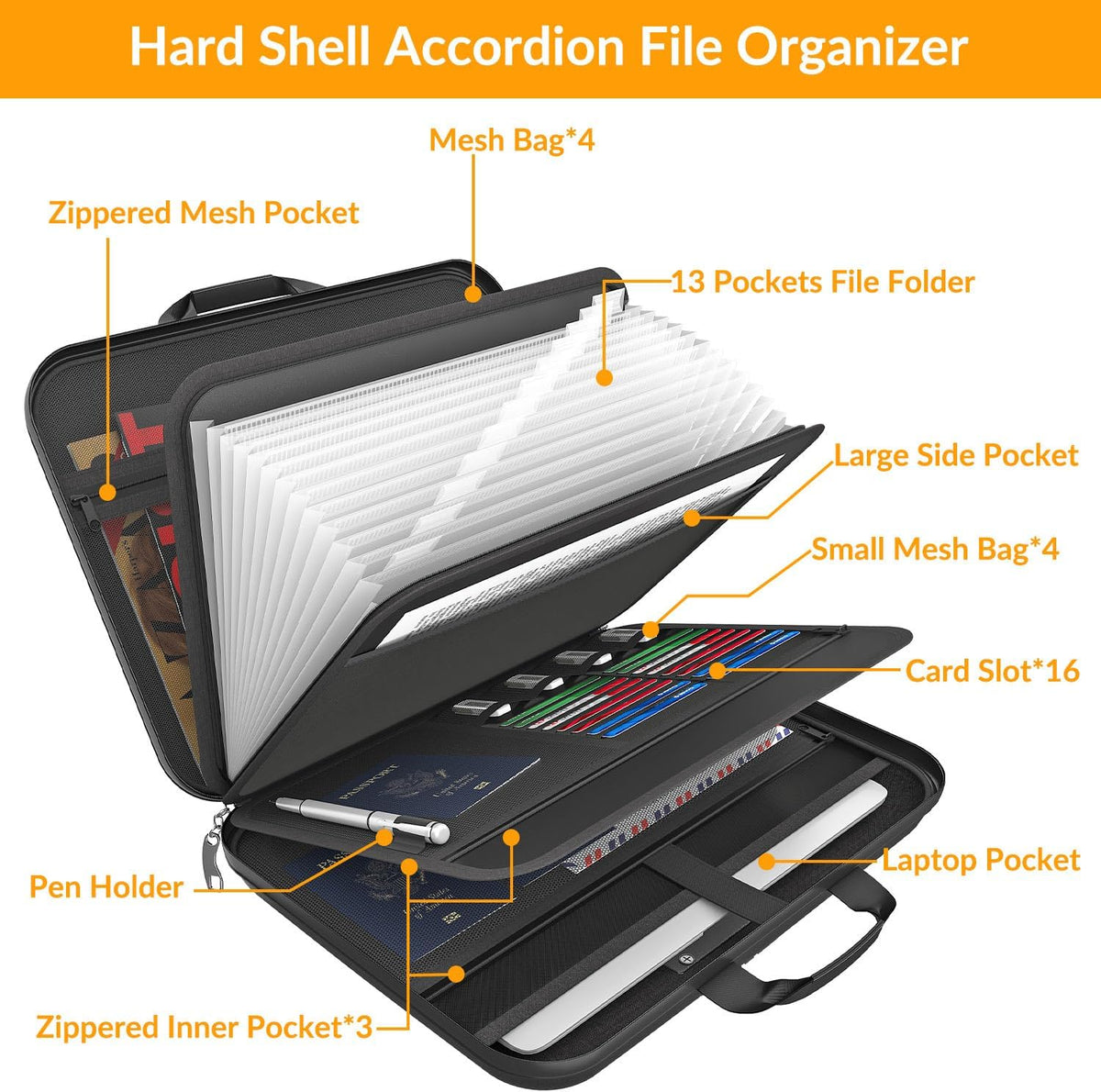 onvvippiv Important Document Organizer Folio Accordion File Organizer