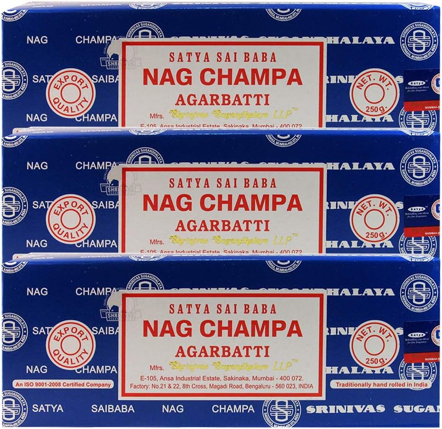 TRUMIRI Incense Stick Holder Bundle with Satya Sai Baba Nagchampa 250g Bulk Incense Sticks Nag Champa Agarbatti - Pack of 1 (Approx 250 Insence-Sticks)