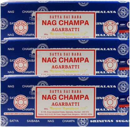 TRUMIRI Incense Stick Holder Bundle with Satya Sai Baba Nagchampa 250g Bulk Incense Sticks Nag Champa Agarbatti - Pack of 1 (Approx 250 Insence-Sticks)