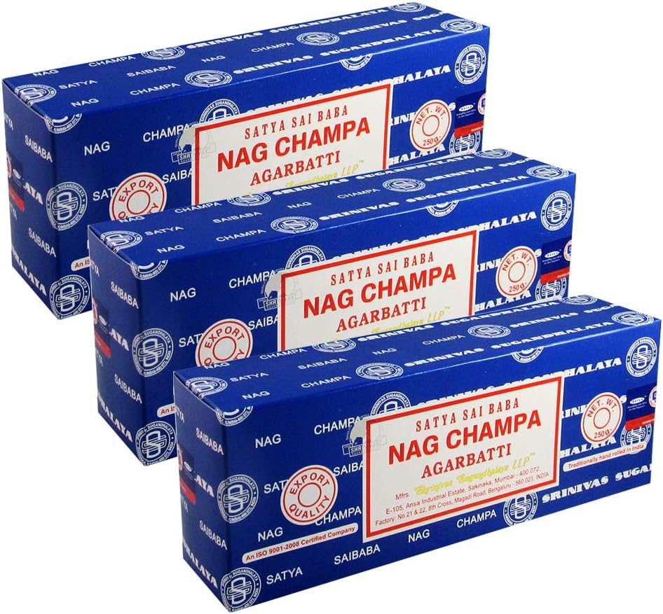 TRUMIRI Incense Stick Holder Bundle with Satya Sai Baba Nagchampa 250g Bulk Incense Sticks Nag Champa Agarbatti - Pack of 1 (Approx 250 Insence-Sticks)
