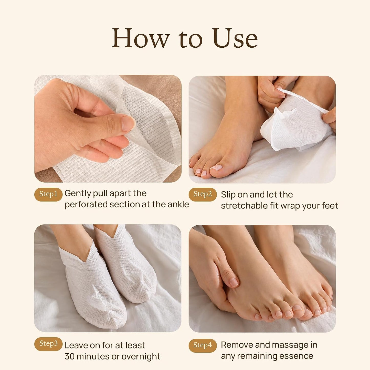 Epielle Hydrating Foot Mask 6 Pairs, Relieve and Soften with Shea Butter & Jojoba Oil, Deep Moisturizing Socks for Dry, Cracked Feet, Self Care Gifts for Women, Spa Kit
