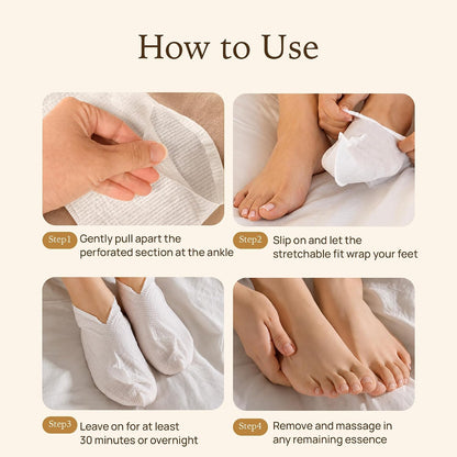 Epielle Hydrating Foot Mask 6 Pairs, Relieve and Soften with Shea Butter & Jojoba Oil, Deep Moisturizing Socks for Dry, Cracked Feet, Self Care Gifts for Women, Spa Kit