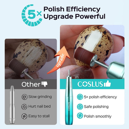 COSLUS C40 Electric Nail Drill File Professional: for Acrylic Gel Dip Powder Nails Portable Nail Machine Kit Manicure Pedicure Tools Polishing Set with Nail Drill Bits Sanding Bands