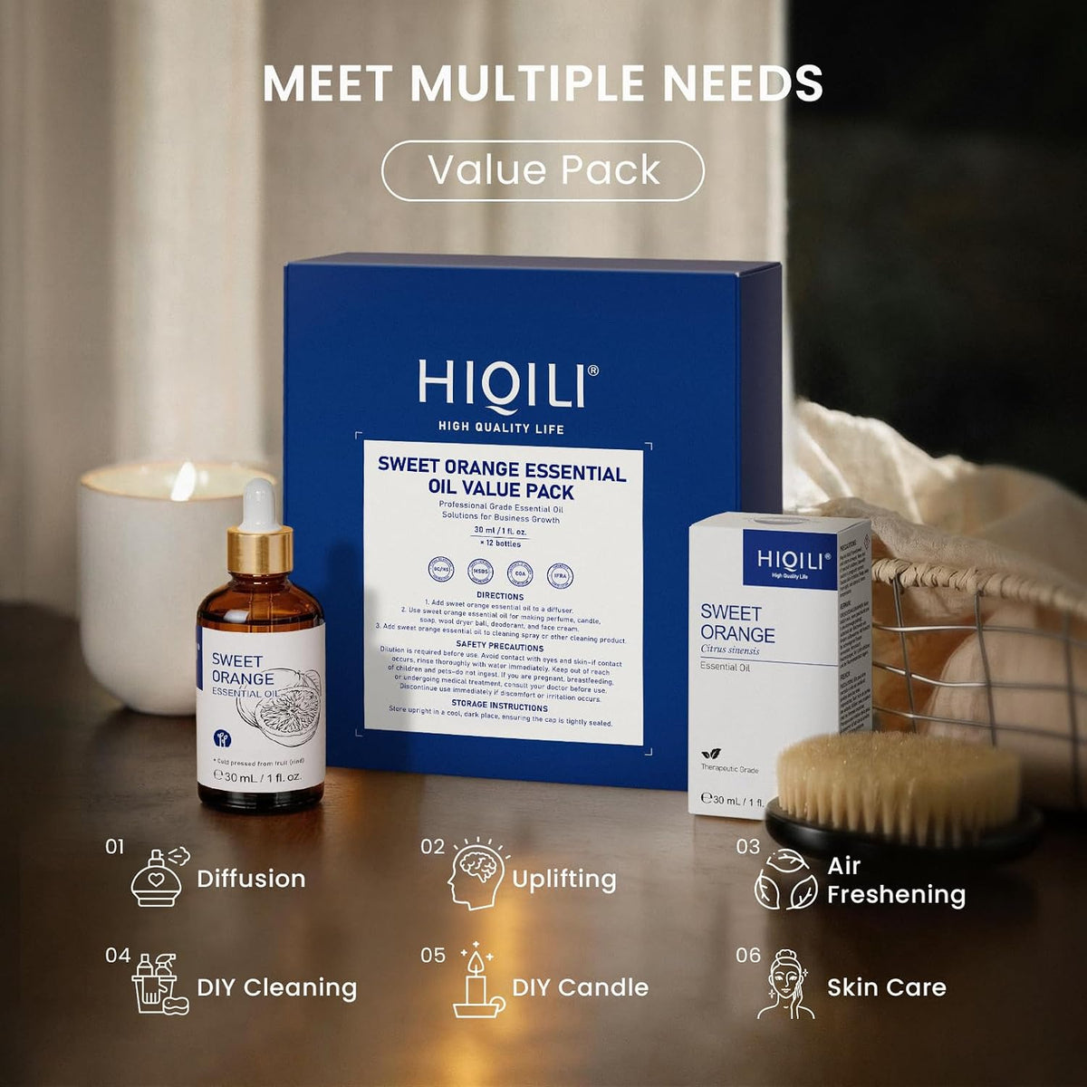 HIQILI Lavender Essential Oil for Diffuser, Aromatherapy & Air Freshening