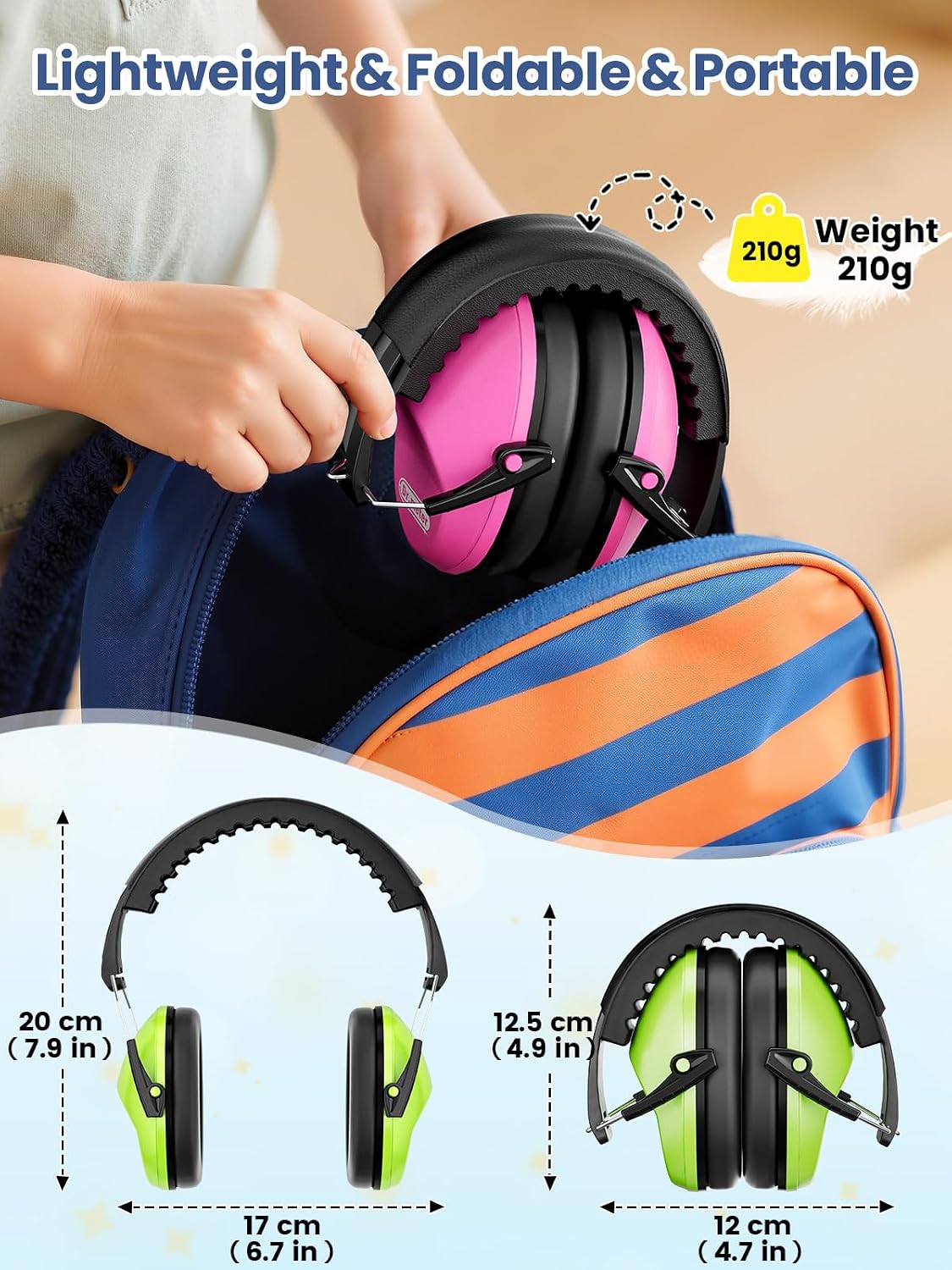 Dr.meter Ear Muffs for Noise Reduction: 27.4SNR Noise Cancelling Headphones for Kids Adults, EM100 Adjustable Hearing Protection Earmuffs for Monster Jam, Autism Sensory, Concerts, Fireworks- 3PACK
