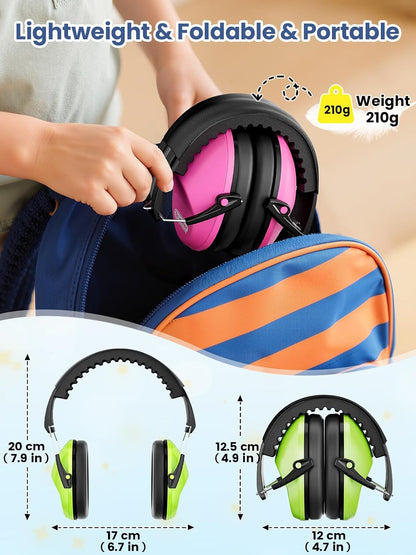 Dr.meter Ear Muffs for Noise Reduction: 27.4SNR Noise Cancelling Headphones for Kids Adults, EM100 Adjustable Hearing Protection Earmuffs for Monster Jam, Autism Sensory, Concerts, Fireworks- 3PACK