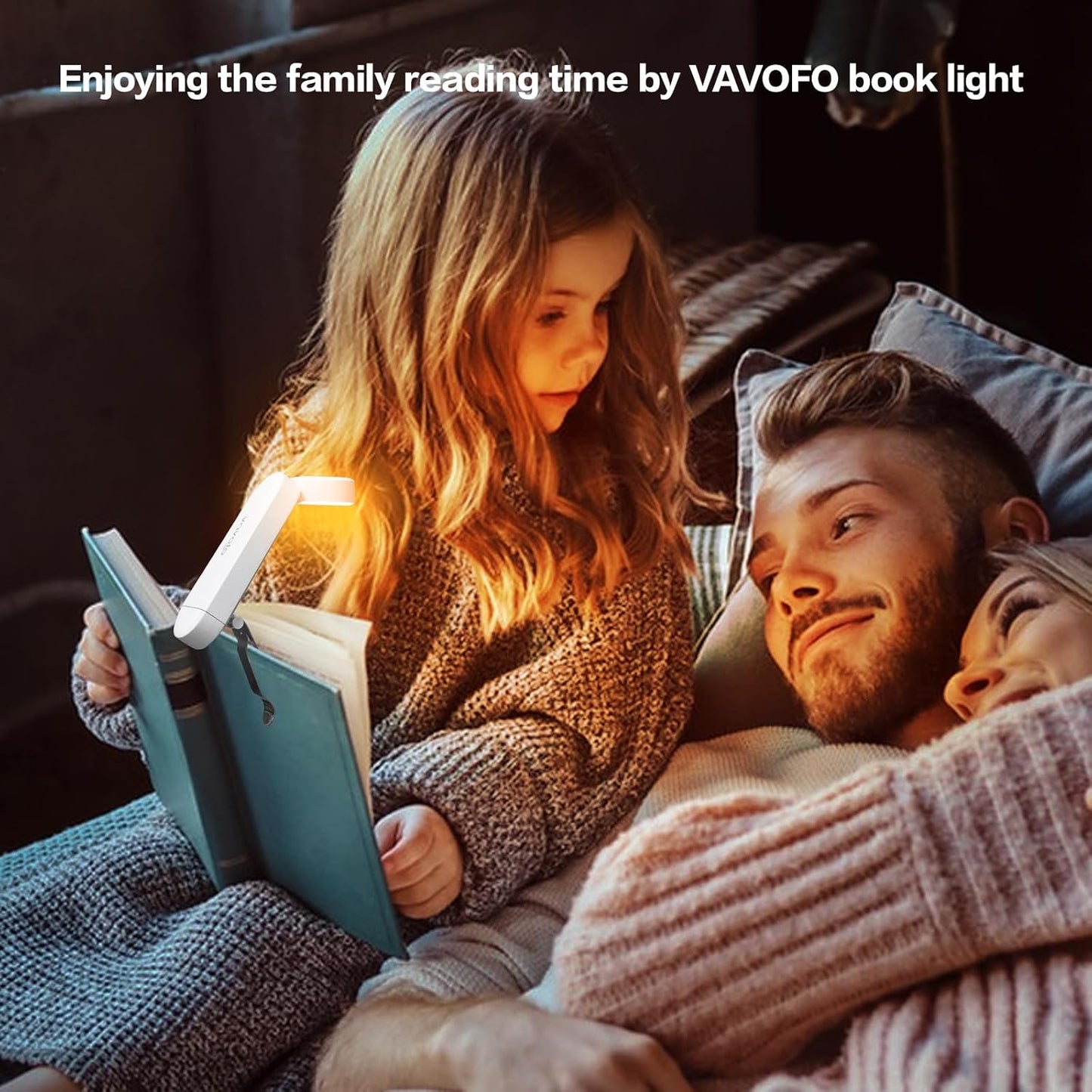 VAVOFO USB Rechargeable Book Light, Blue Light Blocking, Amber Clip-On Bookmark Shaped Reading Light, Eye Care 6 LEDs With 9 Lighting Modes for Bookworms (Grey)