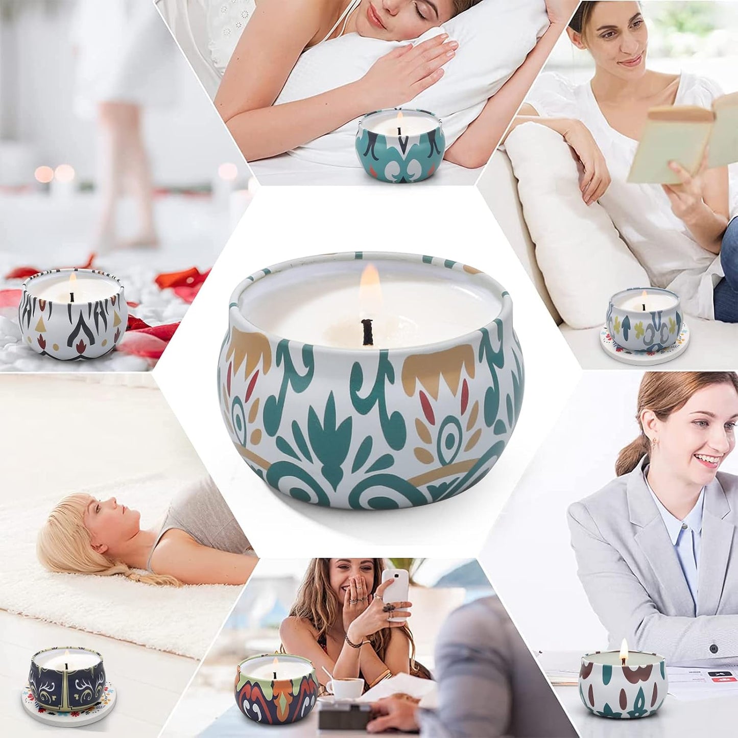Scented Candles Gift Set, 12 Pack Soy Wax Candles for Home, 12 Scents, Aromatherapy Travel Tins with Gift Box for Women, Birthday, Housewarming, Relaxation