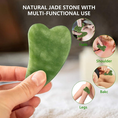 Deciniee Gua Sha Face Roller Tools: Jade Roller Facial Tools for Skin Care - Facial Massager for Face, Eyes, Neck, Relieve Fine Lines and Wrinkles