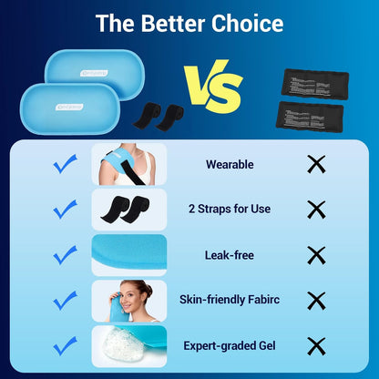 Comfytemp Gel Ice Packs for Injuries Reusable, Hot Cold Compress Ice Packs