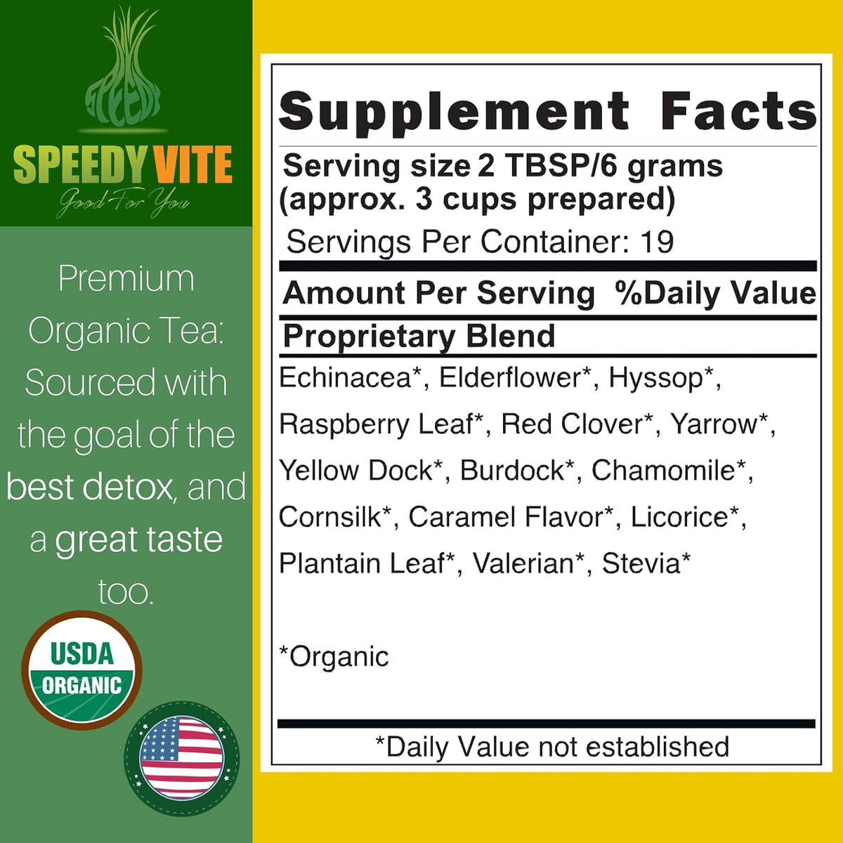 SpeedyVite® Blood Lifeboost Tea | Cleanses & supports natural removal of excess waste chemicals from the blood stream* | Contains Echinacea, Chamomile and more