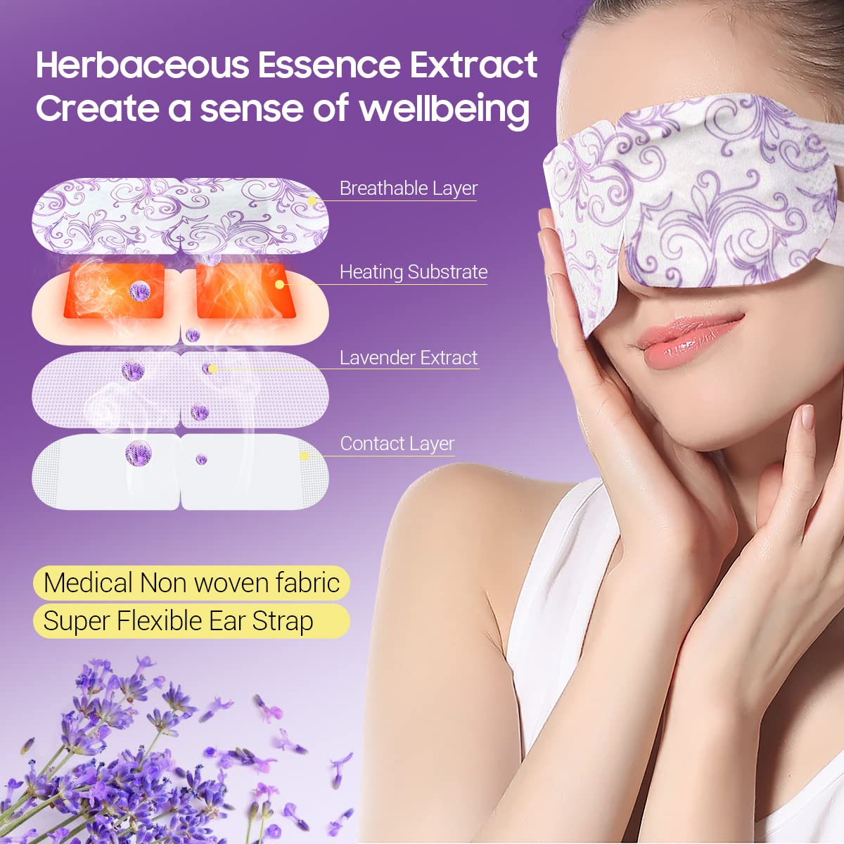 16 Packs Steam Eye Masks for Dry Eyes, Self Heating Warm Compress for Eyes Fatigue & Puffiness Relief, Disposable Heated Eye Mask Travel Essentials, Spa Relaxation Set for Women Christmas, Unscented