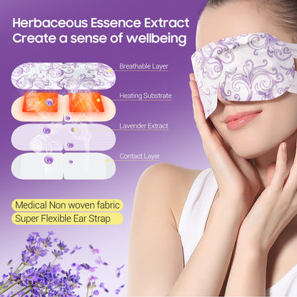 16 Packs Steam Eye Masks for Dry Eyes, Self Heating Warm Compress for Eyes Fatigue & Puffiness Relief, Disposable Heated Eye Mask Travel Essentials, Spa Relaxation Set for Women Christmas, Unscented