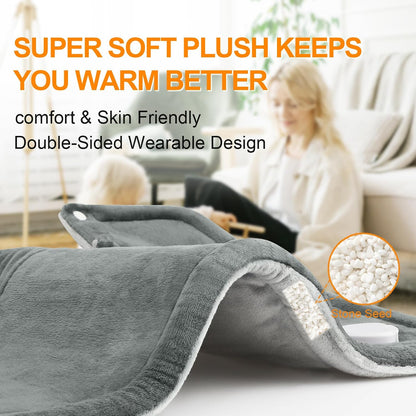 Heating Pad for Neck and Shoulders and Back, Mothers Day Gifts for Mom Wife Grandma, Birthday Gifts for Women, Weighted Neck Heating Pads, Large Heat Pad, 6 Heat Settings 4 Auto-Off, 17"x23" Blue