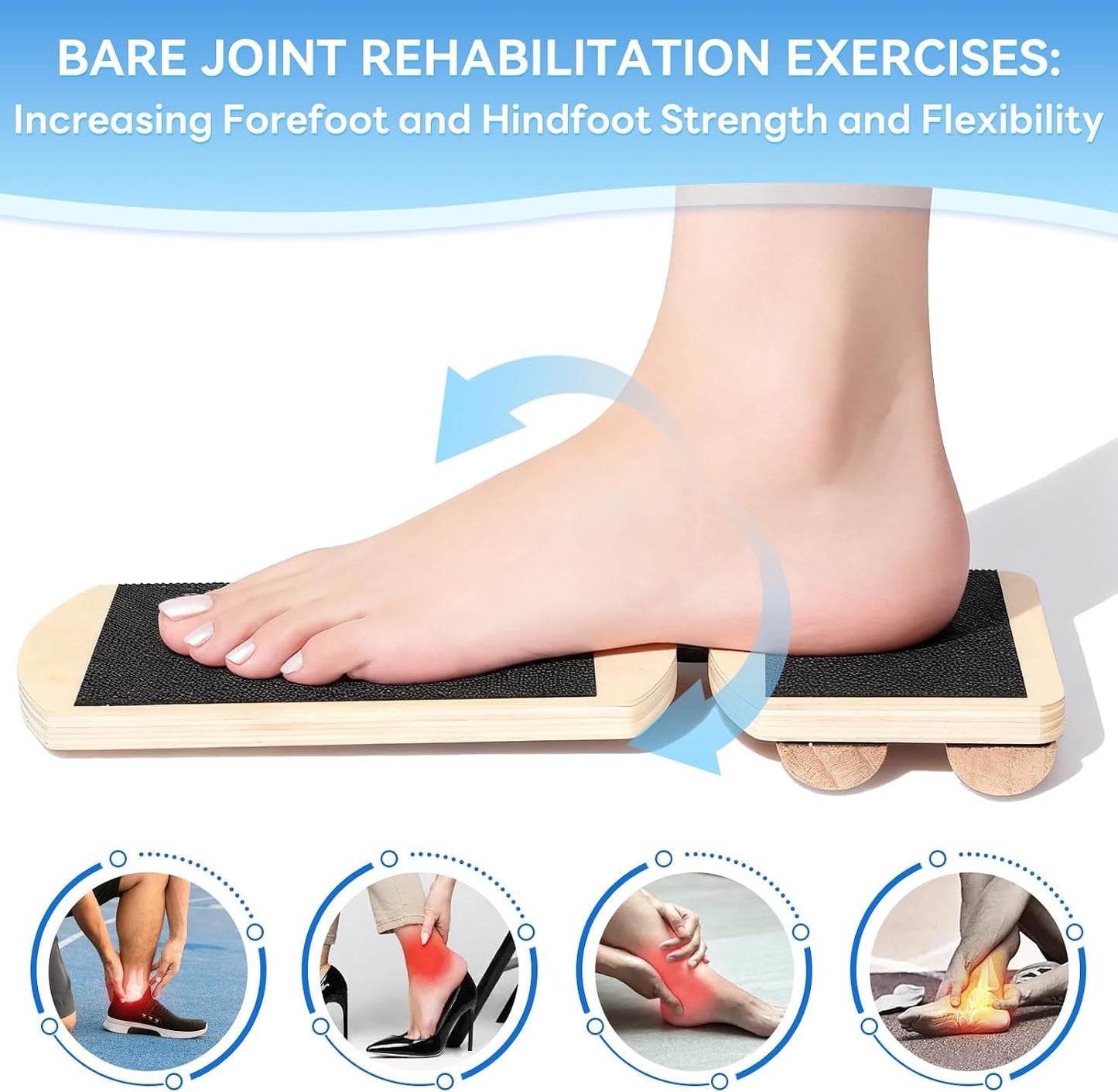 Ankle Balance Board and Foot Strengthener, Used for Physical Therapy Training for Sprains, Achilles Tendon Pain, and Plantar Fasciitis, Single-leg Balance Board With User Manual