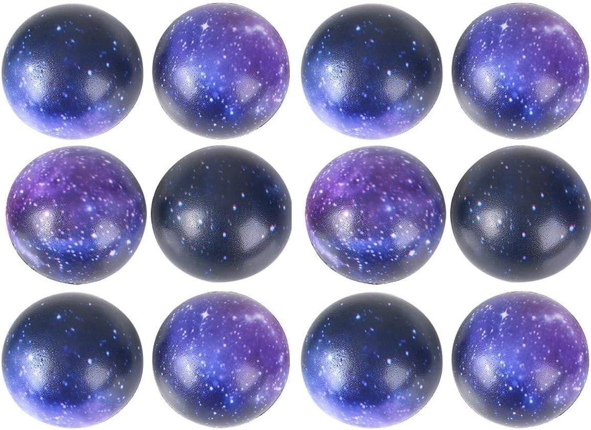 Zugar Land Galaxy Foam Stress Relief 2" Balls (4 Pack) Squeeze Relaxable Stress Relief for Kids and Adults Calming Figdet Toy Autism ADHD Fun Soft Toys for Party Favors (4 Balls)