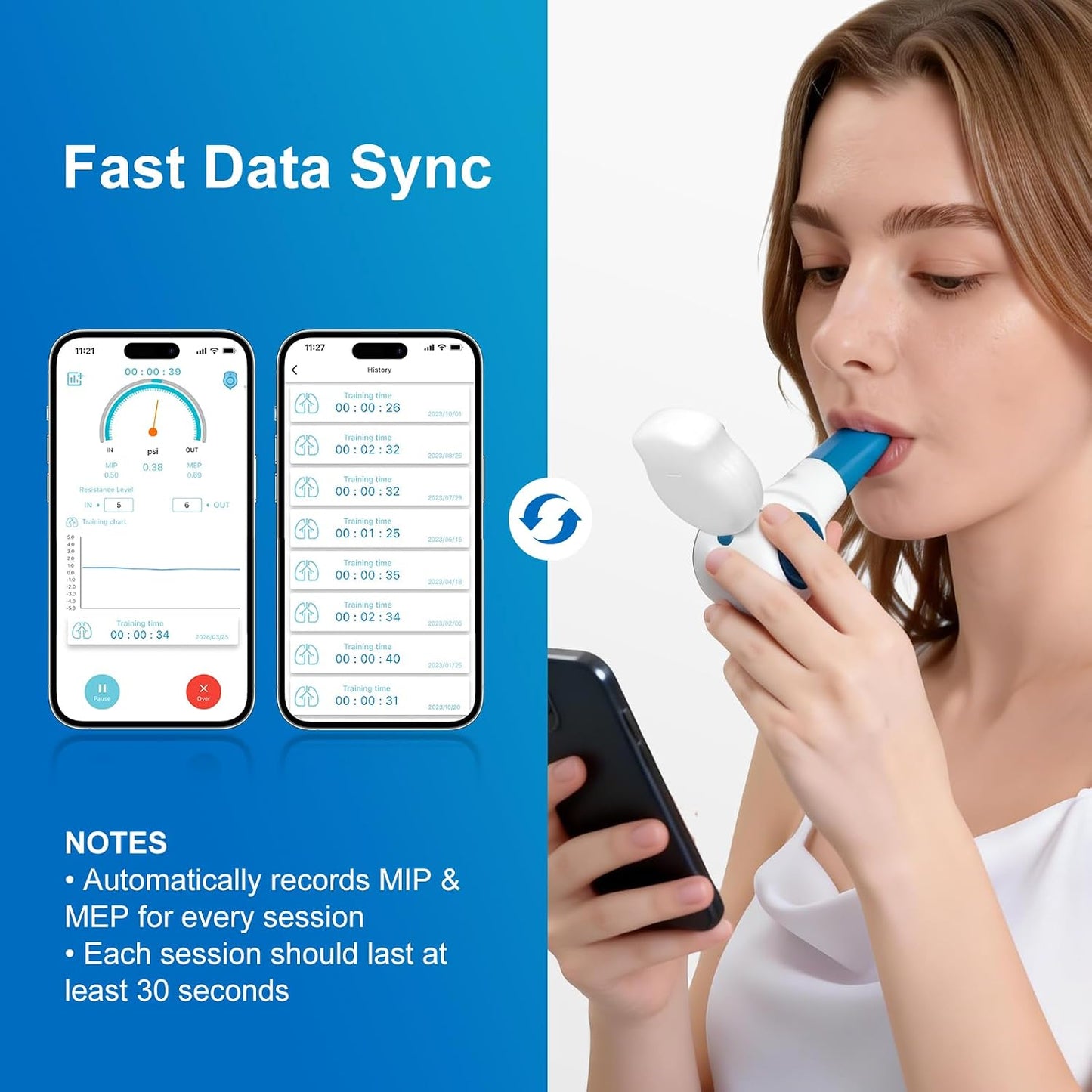 Sonmol Digital Breathing Exercise Device for Lungs with App & Bluetooth | 6 independent resistance levels, app games, travel case, MIP/MEP test & progress tracking – ideal for asthma/COPD, athletes