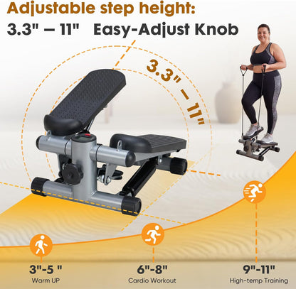 NEWBULIG Mini Stepper for Exercise at Home Stair Step Machine for Indoor Fitness Portable Home Gym Stepper for Full Body Workout 300lb Weight Capacity