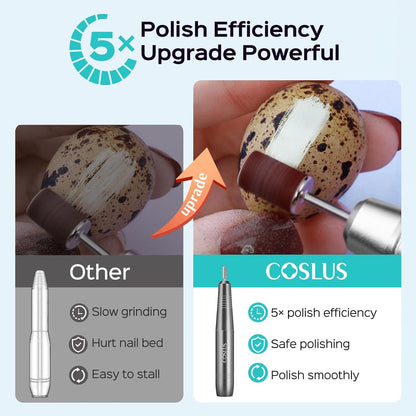 COSLUS C40 Electric Nail Drill File Professional: for Acrylic Gel Dip Powder Nails Portable Nail Machine Kit Manicure Pedicure Tools Polishing Set with Nail Drill Bits Sanding Bands