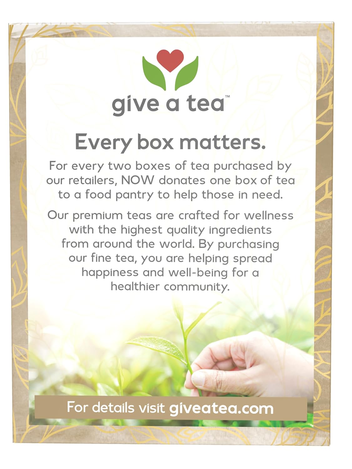 NOW Give a Tea® Rooibos Reishi Mushroom Tea, Caffeine-Free, 24 bags