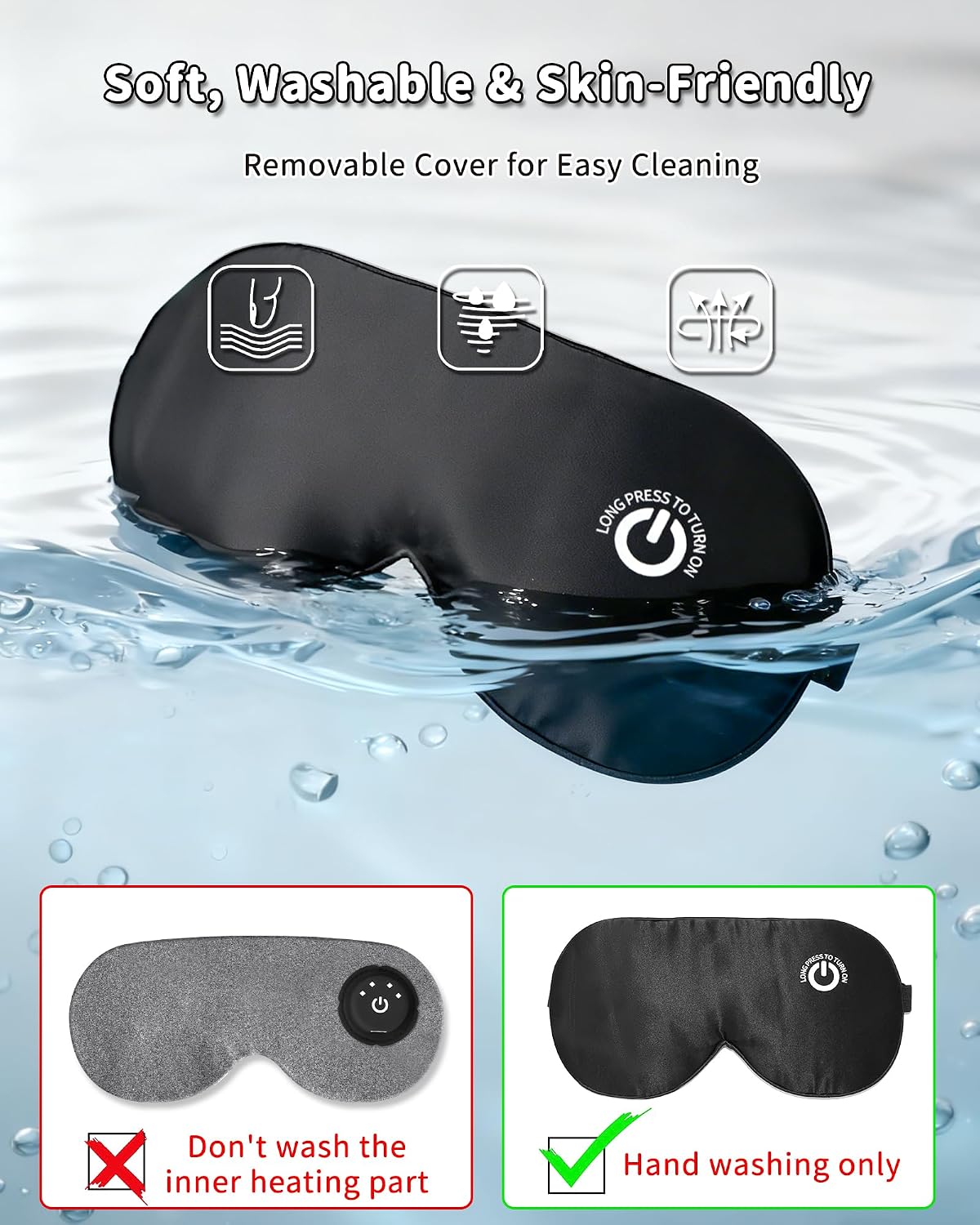 Heated Eye Mask for Dry Eyes, Cordless Rechargeable Warm Compress with 100% Mulberry Silk Cover, 3 Heat Settings, 20-Min Auto-Off, FSA-HSA Eligible Eye Mask for Home, Office & Travel