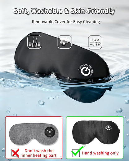 Heated Eye Mask for Dry Eyes, Cordless Rechargeable Warm Compress with 100% Mulberry Silk Cover, 3 Heat Settings, 20-Min Auto-Off, FSA-HSA Eligible Eye Mask for Home, Office & Travel