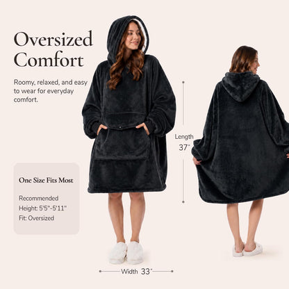 Krifey Wearable Blanket Hoodie, Oversized Sherpa Hooded Blanket for Adults | Soft sherpa fleece with sleeves and pocket; oversized fit for lounging, WFH, camping, Christmas and white elephant gifts.