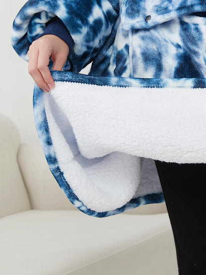 KFUBUO Wearable Blanket Hoodie for Adults Sherpa All Patterns Cat Oversized Sweatshirt Blanket with Pockets for Women