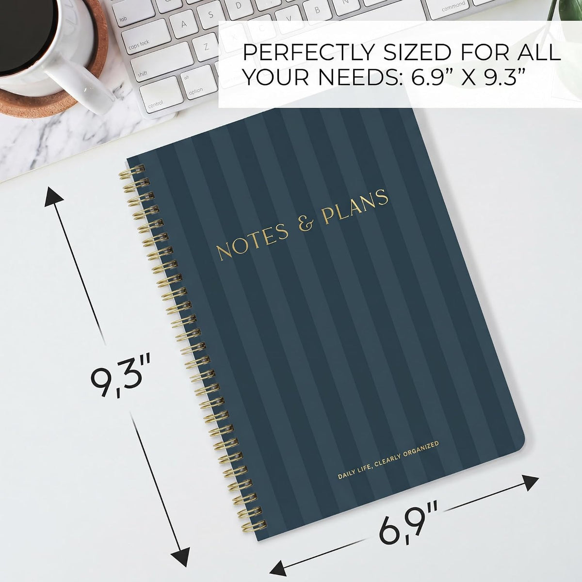 Beautiful Daily Planner And Notebook With Hourly Schedule - Spiral Notebook