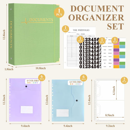 HAUTOCO PU Leather 3-Ring Important Document Organizer Folder Binder