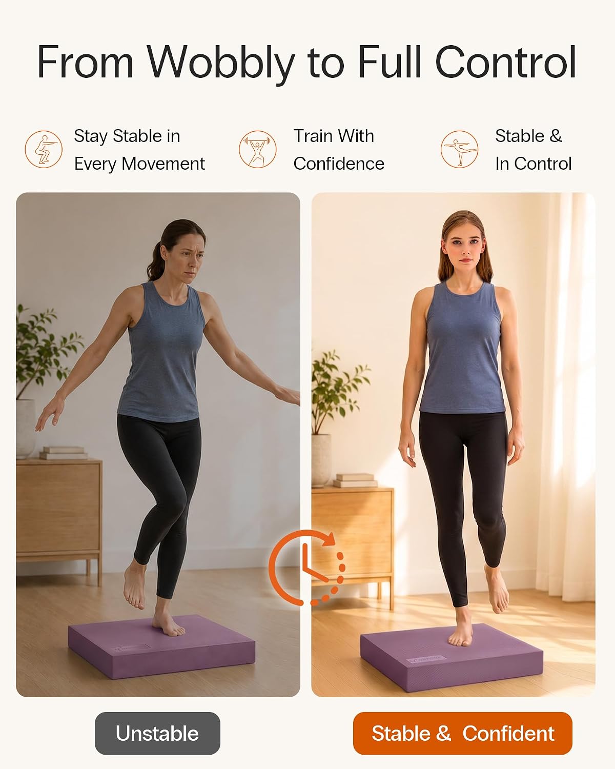 StrongTek Extra Wide Foam Balance Pad for Physical Therapy, 19" X 15.8" X 2.4", High-Density TPE Foam Pad for Exercise, Enhanced Stability, Core Strength, Non-Slip & Water-Resistant, for Fitness, Yoga