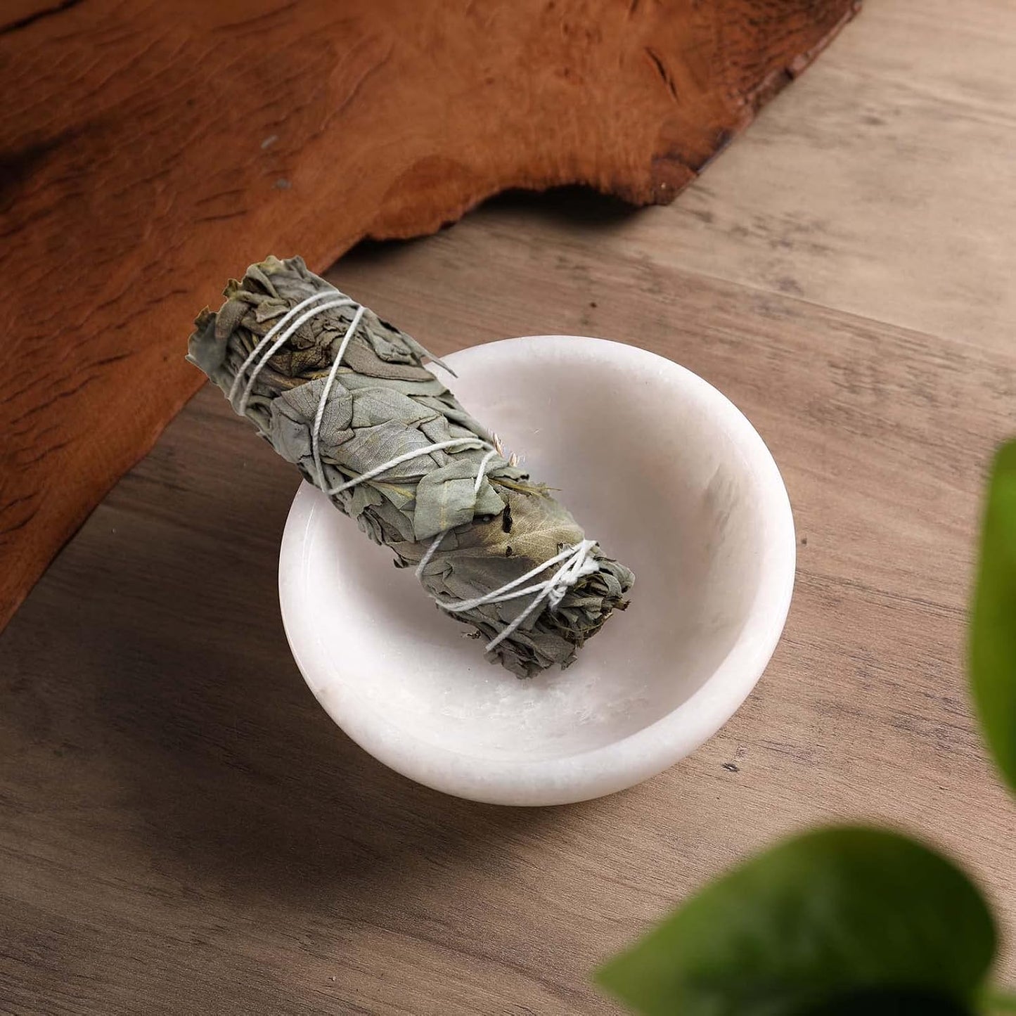 Koville Italian Travertine Incense Holder, 6" Incense Holders for Sticks, Sturdy Incense Burner Ash Catcher, Ideal for Meditation, Relaxing, Easy to Clean