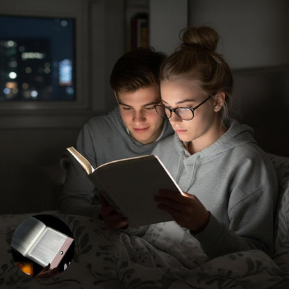 LED Flat Book Light for Reading at Night in Bed, Black