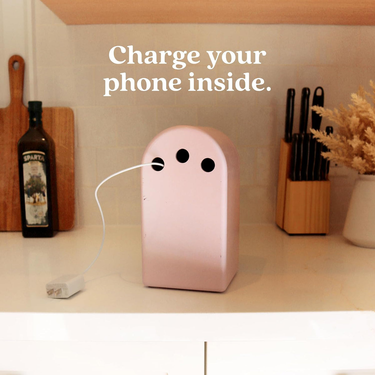 Papaya The Phone Box, Cell Phone Box for Family Time, Premium Bamboo Wood