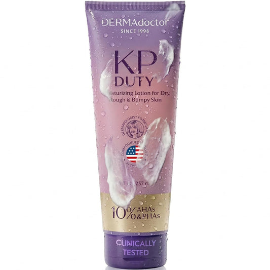 DERMAdoctor KP Bump Eraser Body Scrub and Lotion Kit Dermatologist Formulated Exfoliant | Keratosis Pilaris Treatment For Dry And Bumby Skin 10% AHAs + PHAs