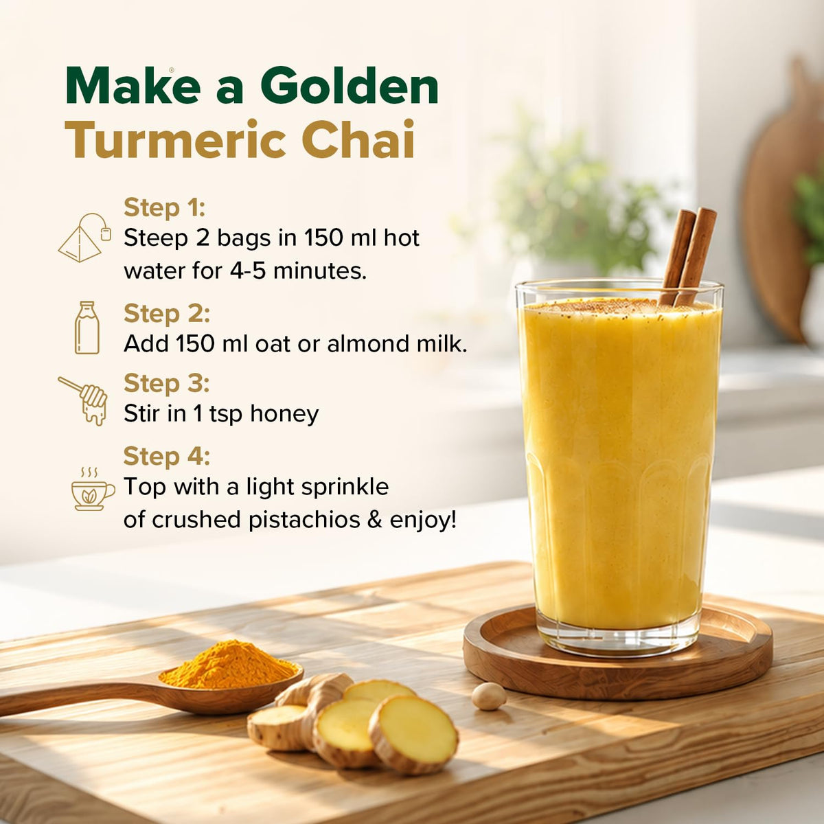 VAHDAM Turmeric Ginger Cinnamon Tea Bags with Black Pepper (100 Count)