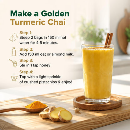 VAHDAM Turmeric Ginger Cinnamon Tea Bags with Black Pepper (100 Count)