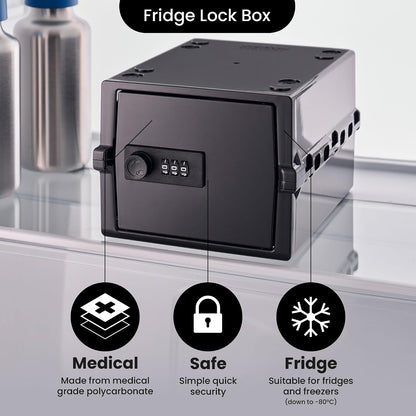 Lockabox Mini™ | Small Lock Box with Combination Lock (Half Letter Sized) | Mini Lockable Box for Small Medicines, Snacks & Mobile Phones | External Size 8.8 x 6.1 x 4.7 Inches (Crystal)