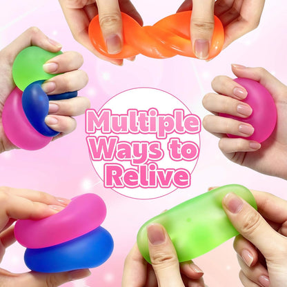 3pc Stress Balls for Adults, Squishy Ball Sensory Textured Memory Gel Fidget Toys for Kids/Adults Hand Exercises, Valentines Day Party Favors Anxiety Relief Squeeze Ball(1.80“)