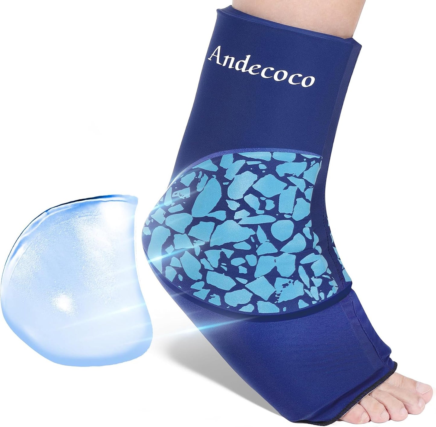 Ankle Ice Pack Wrap Reusable Foot Ice Pack Compression Freeze Sleeve for Ankle Sprain, Plantar Fasciitis, Achilles Tendonitis