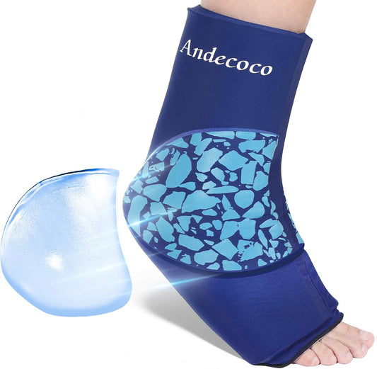 Ankle Ice Pack Wrap Reusable Foot Ice Pack Compression Freeze Sleeve for Ankle Sprain, Plantar Fasciitis, Achilles Tendonitis