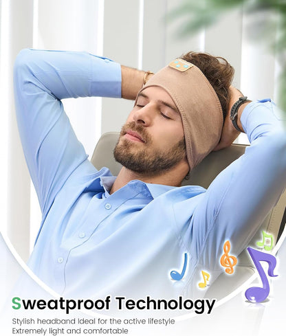 Perytong Sleeping Headphones Bluetooth Headband, Soft Long Time Play Sleeping Headsets with Built in Speakers Perfect for Workout,Running,Yoga,Travel, Darkgray