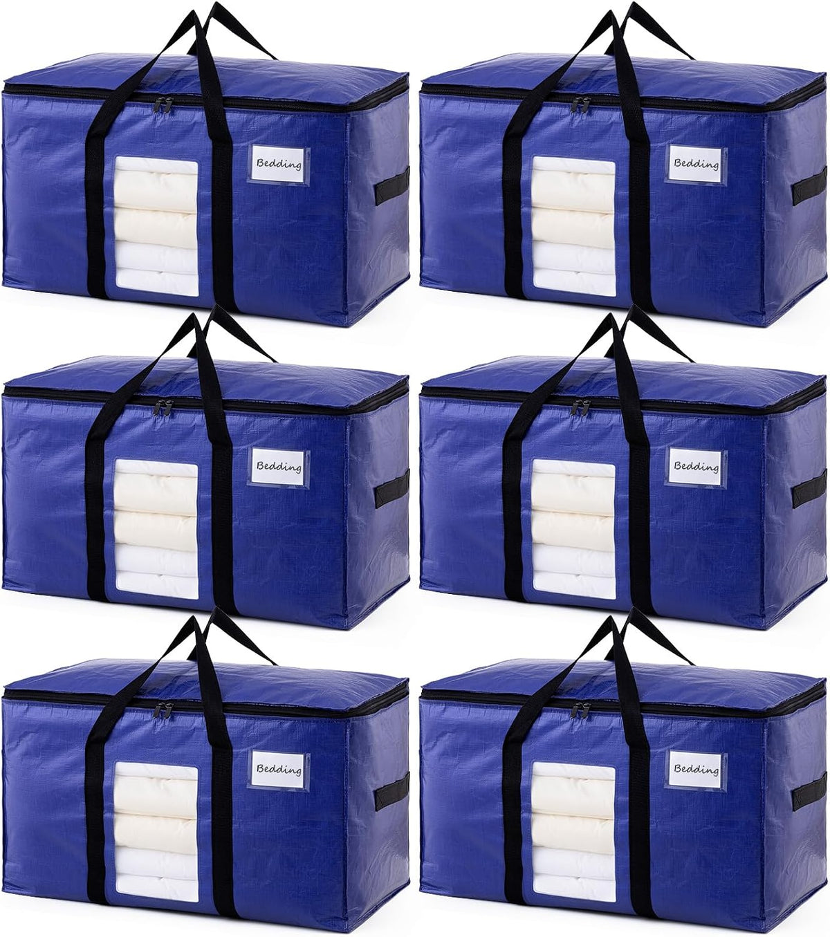 TAILI Blue Extra Large Moving Bags,Storage Bags with Visible Window